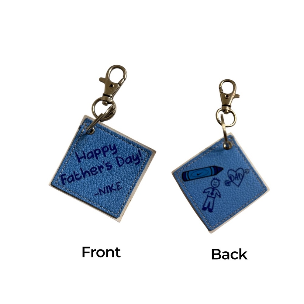 Nike Light Blue Leather Father's Day Keychain